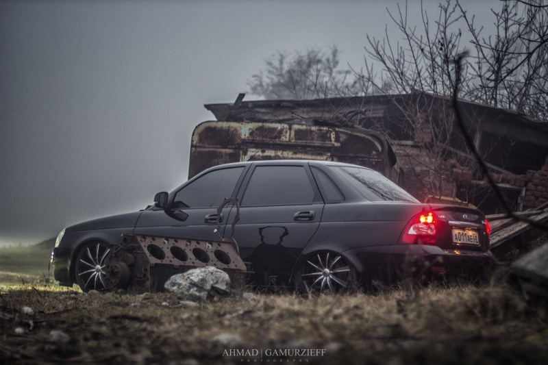 planted Lada, transportation, tree, mini Cooper, headlight, priora, bpan, shock Absorber, mode of transportation, grass, mode of Transport, tire, land Vehicle