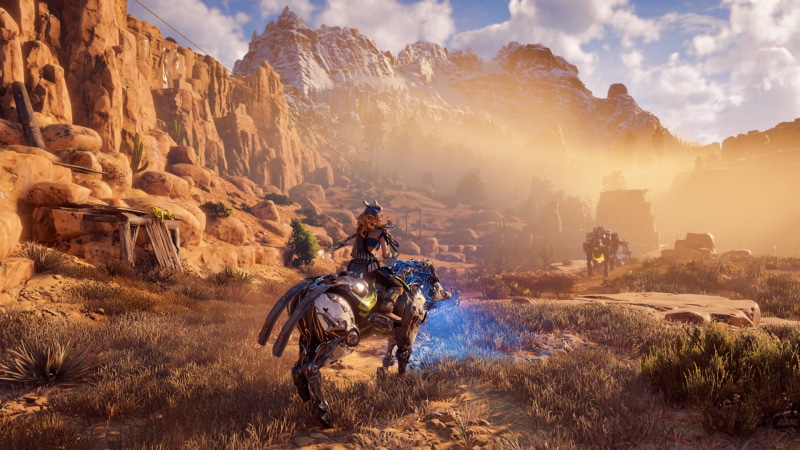 land, animal, mammal, science fiction, mountains, beauty in nature, horse, working animal, Horizon: Zero Dawn, alp, PlayStation 4, nature, sky