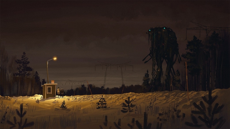 artwork, robot, Simon Stålenhag, futuristic, science fiction, 1080P