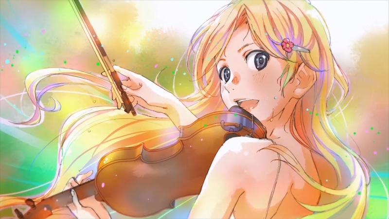 one person, hair, sky, anime girls, digital composite, close-up, arts culture and entertainment, Miyazono Kaori, playing, portrait, representation, art and craft