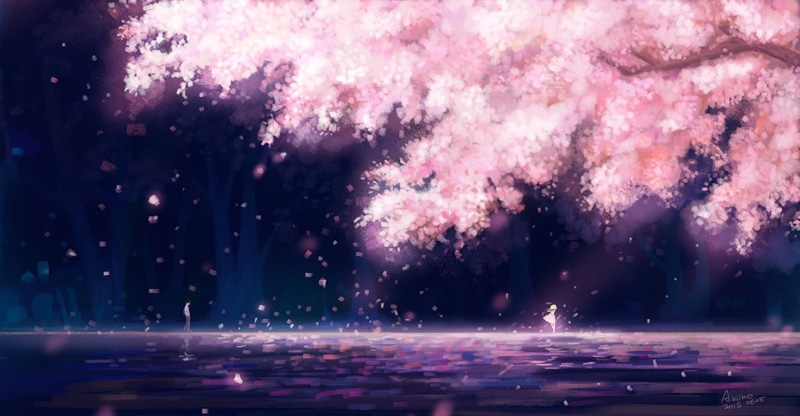 anime girls, Shigatsu wa Kimi no Uso, anime, 720P, trees