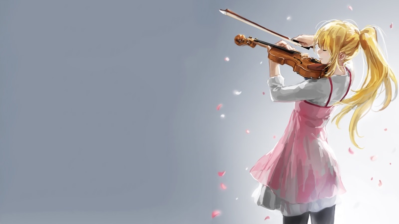musician, playing, blond hair, fashion, three quarter length, music, artist, copy space, standing, woman, adult, arts culture and entertainment, Shigatsu wa Kimi no Uso
