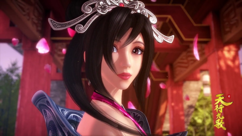 outdoors, young adult, 1080P, anime, looking, young women, Chinese animation, smiling, one person, clothing, beauty, women, hair, headshot, happiness