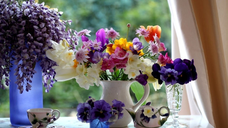 flowers, decoration, orchid, botany, botanical, purple, love, leaf, valentine, close, bunch, colorful, bloom, leaves, garden, bouquet, flower, arrangement