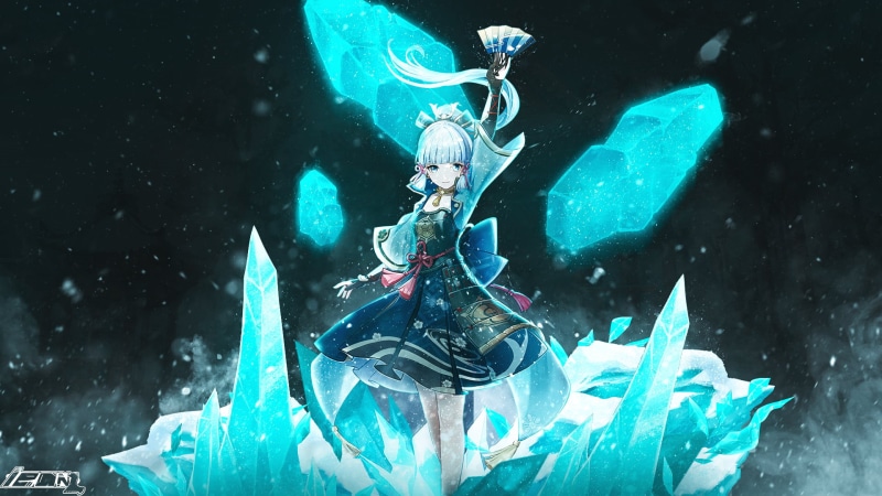ice, Genshin Impact, snow, 1080P, anime games, Kamisato Ayaka(Genshin Impact), anime girls