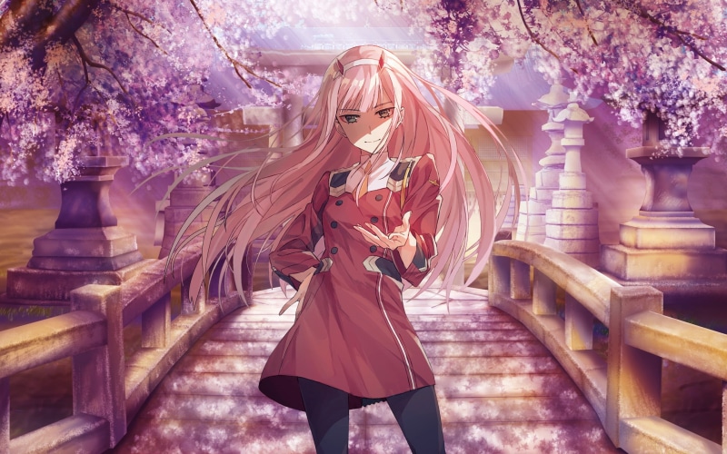 uniform, 1080P, pink hair, Zero, Code:002, horns, Darling in the FranXX, Zero Two (Darling in the FranXX)