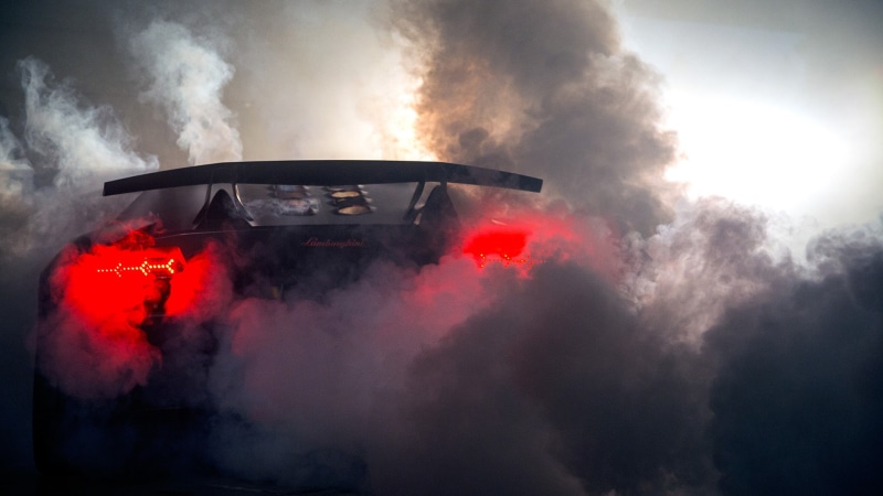 sesto, elemento, hd, burnout, smoke, lamborghini, 1080P, car, sport, black, cars