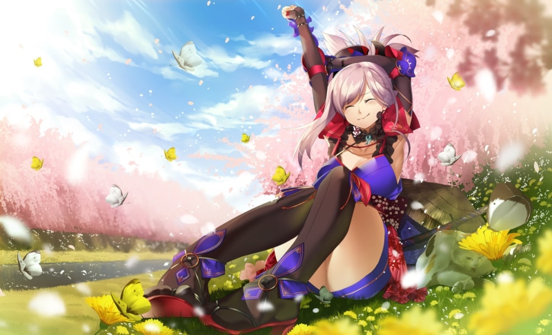 female likeness, costume, water, order, flower, day, fate, com, lifestyles, 262800, nature, pochiwo, (fate, outdoors, human representation, plant, musashi