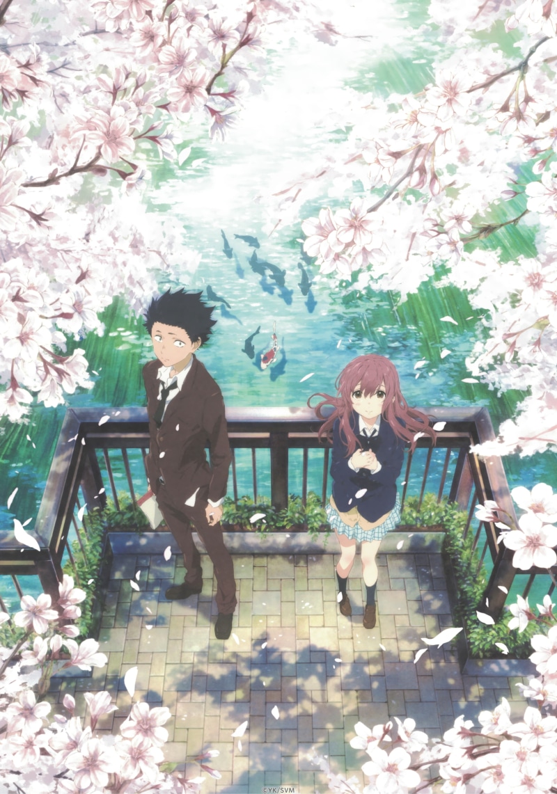 water, casual clothing, reflection, springtime, young adult, outdoors, child, real people, lifestyles, tree, flower, Anime, river, nishimiya shouko, women