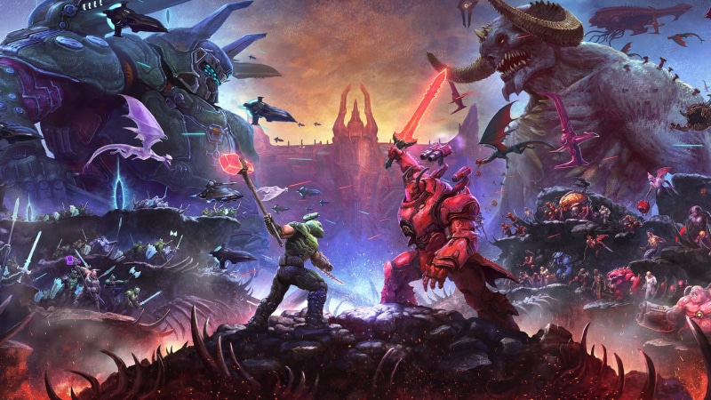 Id Software, video games, Doom slayer, 1080P, video game art, The Ancient Gods Part 2, Bethesda Softworks, DOOM Eternal, Doom guy, Doom (game)