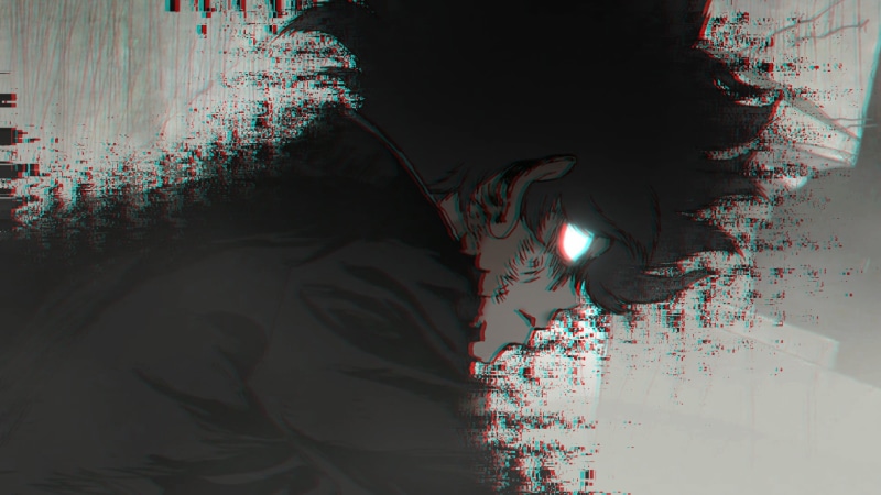 messy, hair, pattern, man, shadow, Anime, close-up, dark, character, illustration, lighting equipment, abstract, no people, illuminated, night, wall - building feature