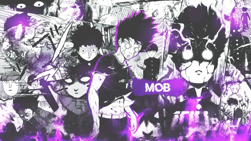Shigeo Kageyama, Mob Psycho 100, Kageyama Shigeo, collage, manga, text, 1080P