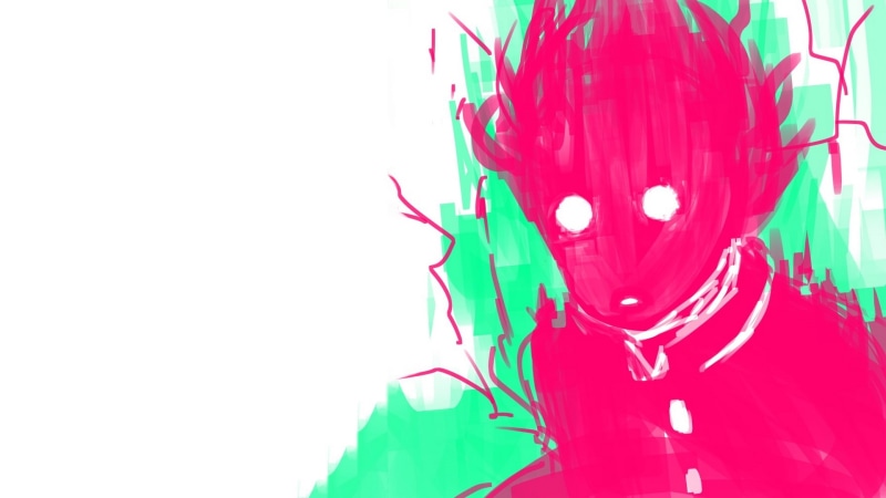 white  background, Kageyama Shigeo, anime, 1080P, Mob Psycho 100