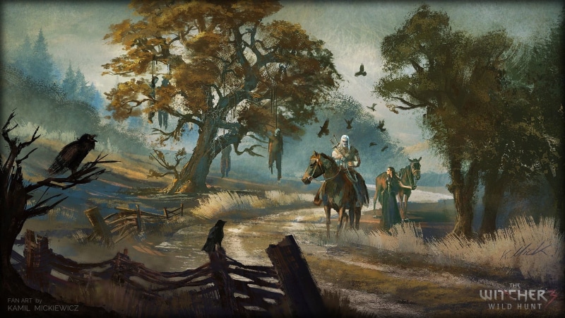vertebrate, animal themes, tree, pets, herbivorous, 1080P, working animal, growth, domestic animals, mammal, domestic, horse, video games, wild, The Witcher 3: Wild Hunt