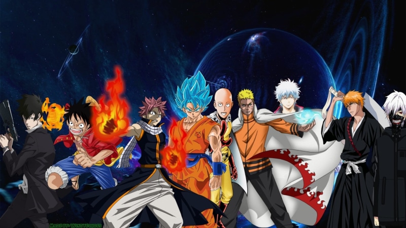 creativity, Anime, Goku, illuminated, multi colored, Monkey D. Luffy, group of people, Ken Kaneki, nature, Gintoki Sakata, festival, Shinya Kogami, Ichigo Kurosaki