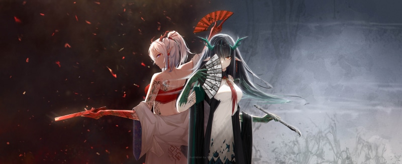 Arknights, dragon girl, Niuy, Nian(Arknights), 5K, anime, anime girls, Dusk (Arknights)