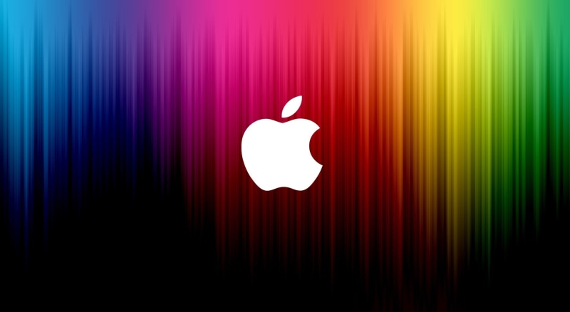 1080P, multi colored, positive emotion, backgrounds, indoors, Background, wall - building feature, glowing, Rainbow, Mac, logo, Colorful, Apple, Computers