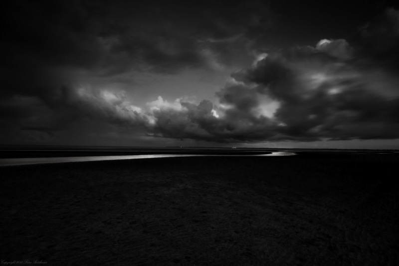 color Image, storm, sky, no People, backgrounds, dusk, landscape, gray, coastline, cloudscape, environment, horizon, dark, black And White, sand, sunset