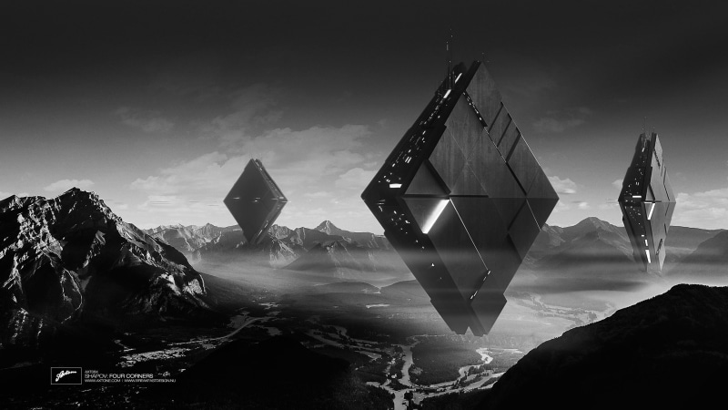 water, album covers, 2K, rock - object, mountain range, mountain, environment, solid, beauty in nature, sky, Axtone, rock, day, triangle, grayscale, cloud - sky