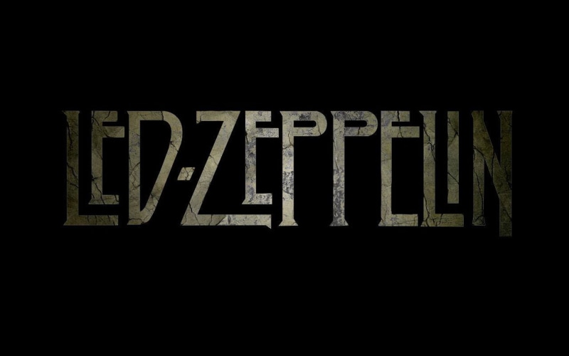 hard rock, studio shot, single Word, dark, illustration, night, communication, black background, black Color, wood - material, led Zeppelin