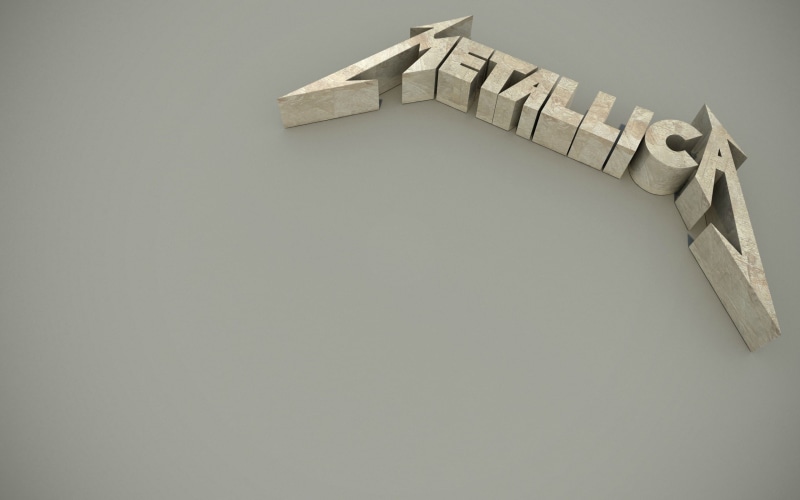 music, 3D, typography, thrash metal, 2K, metal, Metallica, heavy metal, band logo