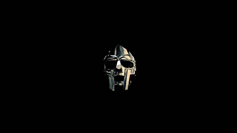 simple, simple background, music, MF DOOM, musician, minimalism, Rapper, 1080P, mask, hip hop, black background