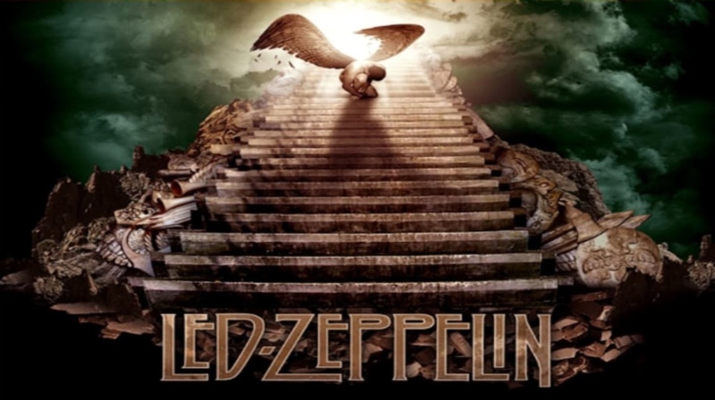 cloud - sky, Led Zeppelin, staircase, communication, led, day, digital, 1080P, one animal, built structure, one person, zeppelin, sky, wood - material