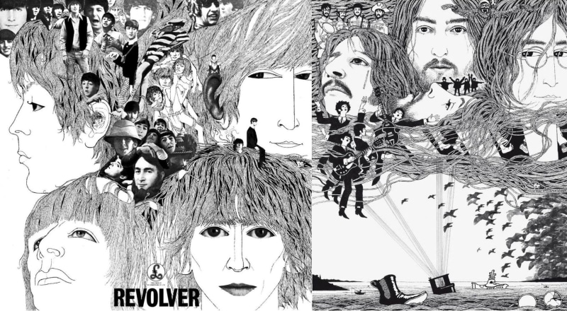 album covers, monochrome, Paul McCartney, John Lennon, The Beatles, 1080P, musician, cover art, George Harrison, Ringo Starr