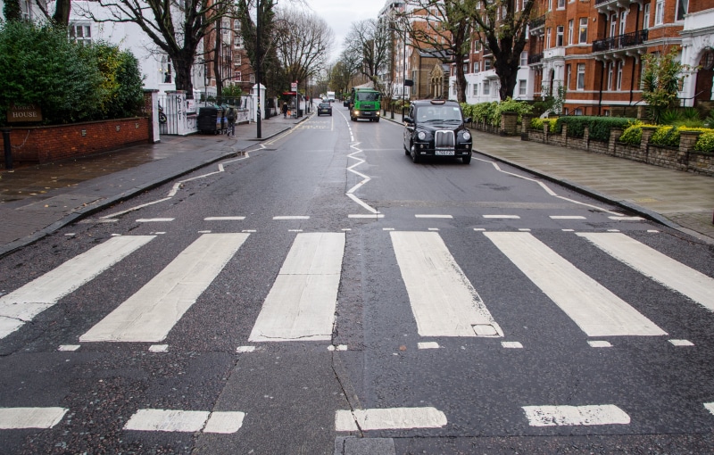 symbol, urban Scene, england, landmark, crossing, direction, studios, tree, land vehicle, uk, street, zebra, travel, paul mcartney, transportation, marking