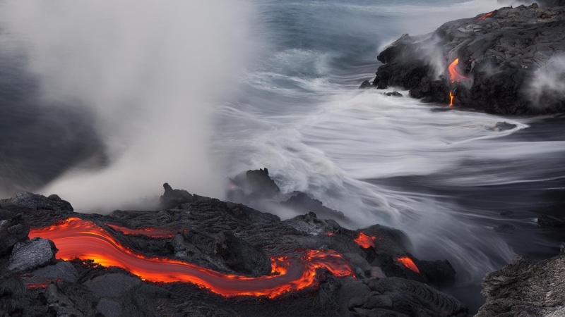 national, park, volcano, landscape, hawaii, lava, volcanoes, water, 720P