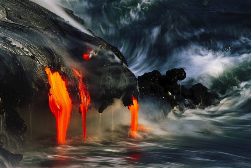power in nature, flowing, nature, motion, body, land, geology, long exposure, 720P, sea, no people, lava, island, water, volcano, scenics - nature, beauty in nature