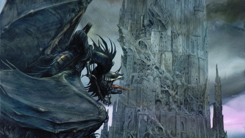  Barad-dûr, art and craft, craft, castle, fantasy art, near, black, architecture, John Howe, black color, The Lord of the Rings, nature, Nazgûl