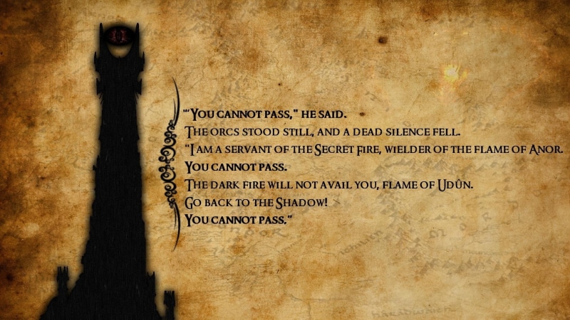 Gandalf, movies, 1080P, Balrog, Barad-dûr, quote, The Lord of the Rings, The Eye of Sauron