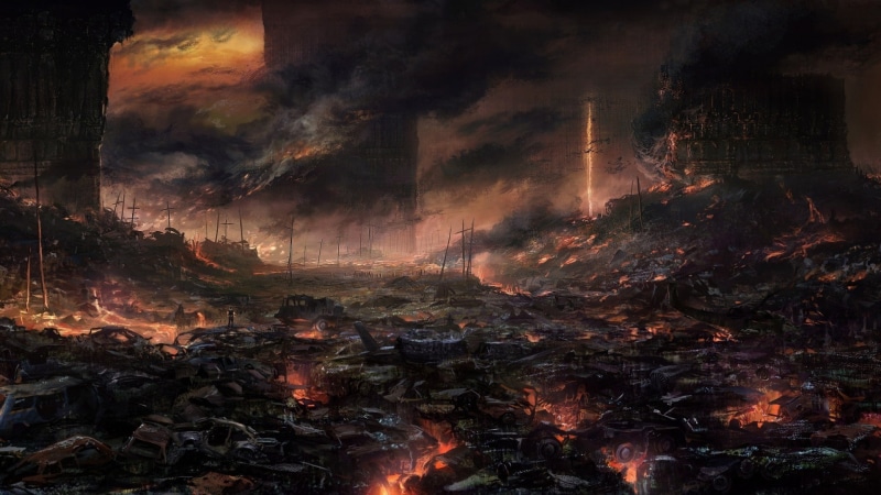 1080P, fire, artwork, wasteland, apocalyptic