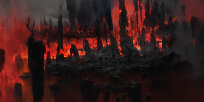 rock, beauty in nature, low angle view, non-urban scene, Devil, travel destinations, fire, pattern, lava, glowing, geology, hell, rock - object, orange color