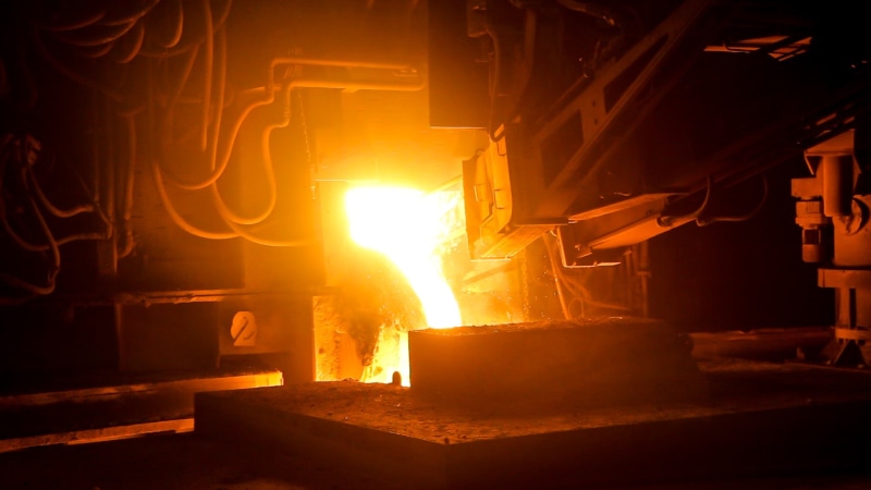 steel Mill, burning, alloy, heat - temperature, metal, glow, liquid, equipment, indoors, machinery, manufacturing equipment, construction Industry, 1080P