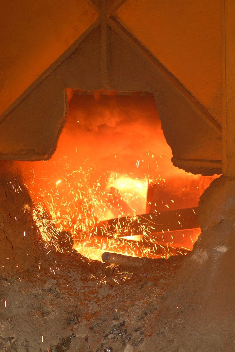 plant, spark, wood, hot, molten, flame, foundry, red hot, no people, accidents and disasters, worker, 1080P, environment, melting, industrial, manufacturing