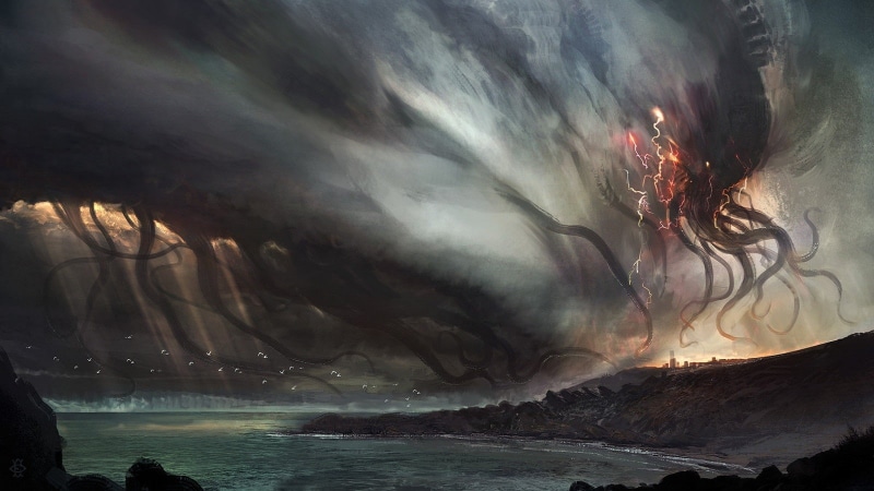 digital art, DeviantArt, movies, painting, creature, 720P, Cthulhu