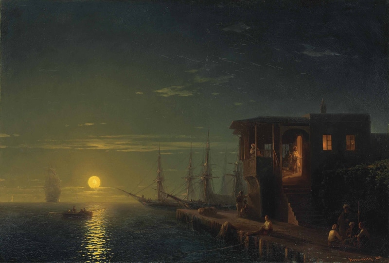 night, 2K, Ivan Konstantinovich Aivazovsky, Ivan Aivazovsky