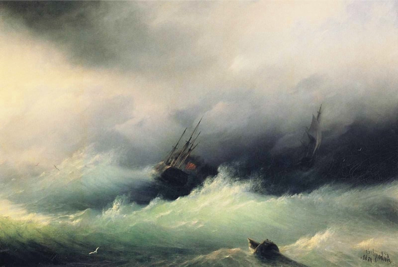 720P, Classic Art, Sailing Ship, sea, Ivan Aivazovsky, painting, boat