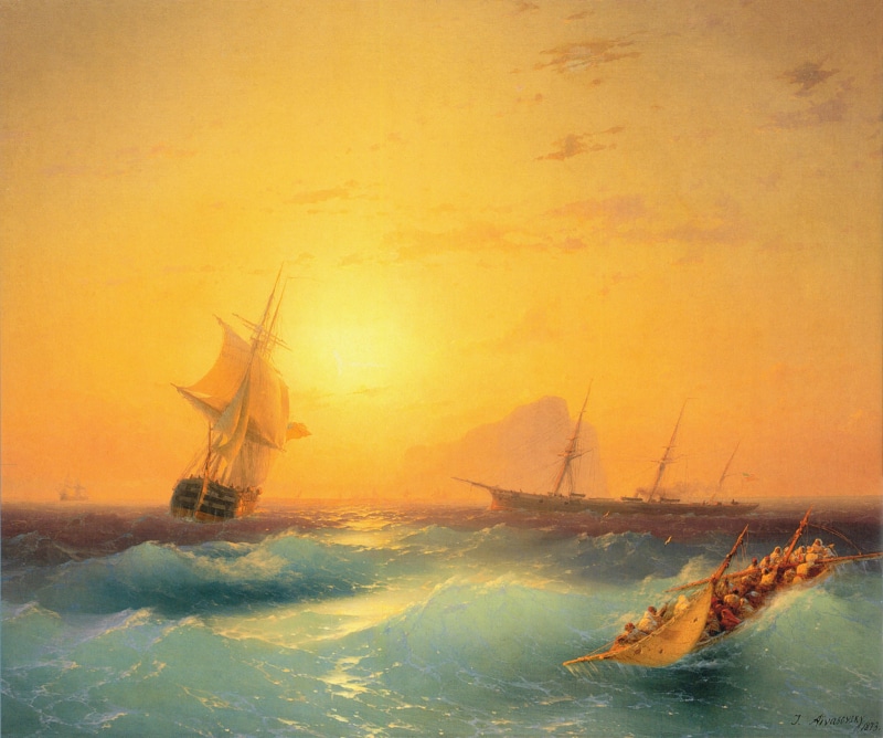 wave, sailing Ship, nature, sunset, cultures, transportation, cloud - Sky, sailboat, old, sunlight, three, picture, boats, history, outdoors, sport, coastline