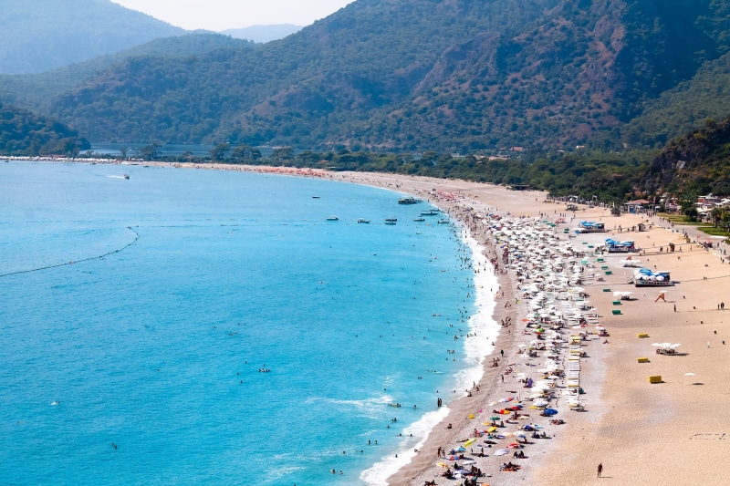 outlook, Fethiye, crowd, landscape, palm, Oludeniz, high angle view, beauty in nature, ocean, outdoors, land, water, mountains, tourism, Sea, sea, vacations