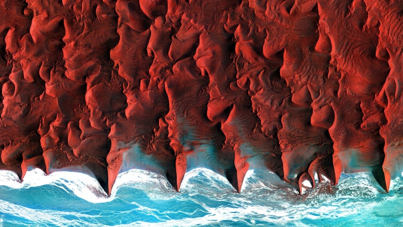 nature, red, 1080P, outdoors, namib, abundance, sea, holiday, motion, sport, beauty in nature, day, water, travel, no people, high angle view, desert