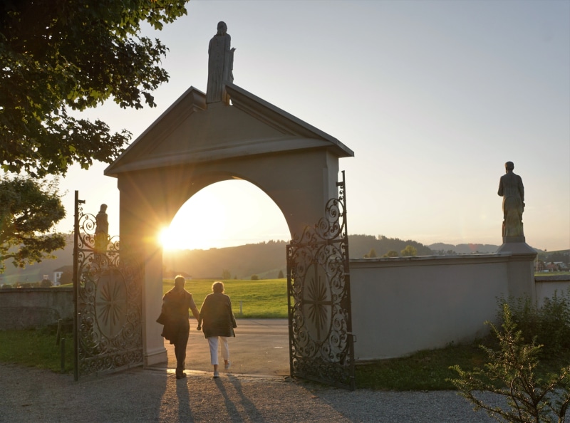 welcome, einsiedeln, positive emotion, built structure, couple - relationship, architecture, art, pair, input, standing, outdoors, building exterior, 5K