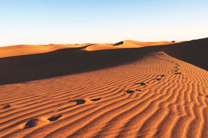pattern, dunes, scenics - nature, sand, morocco, scenics, dry, beauty in nature, sunset, clear sky, sun, desert sand, desert, no People, travel, sand Dune