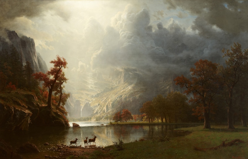 4K, classical art, Sierra Nevada Morning, Albert Bierstadt, classic art