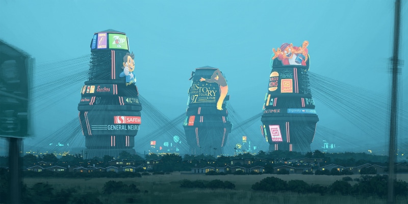 2K, digital art, Simon Stålenhag, artwork, futuristic