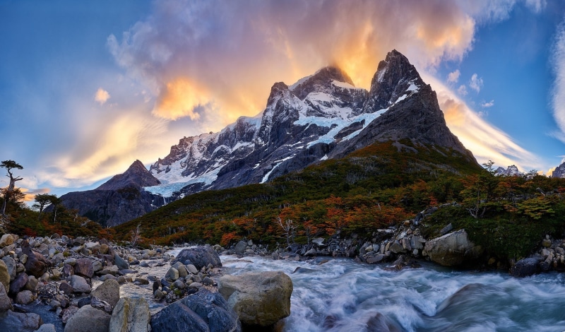 stream - flowing water, snowcapped mountain, no people, landscape, cold temperature, 720P, mountains, scenics - nature, nature, environment, mountain peak