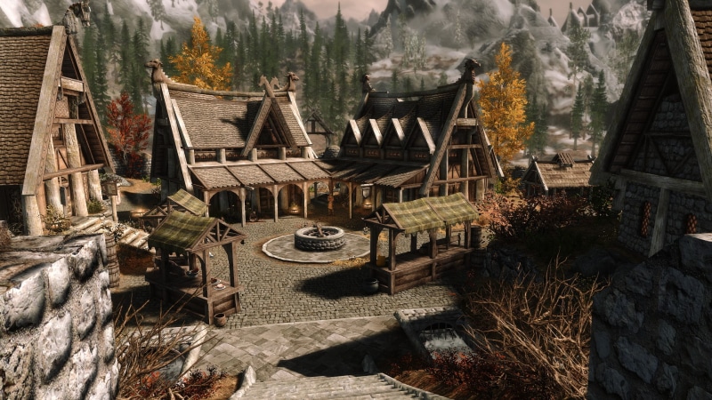Whiterun, The Elder Scrolls, fantasy town, ENB, 1080P, The Elder Scrolls V: Skyrim