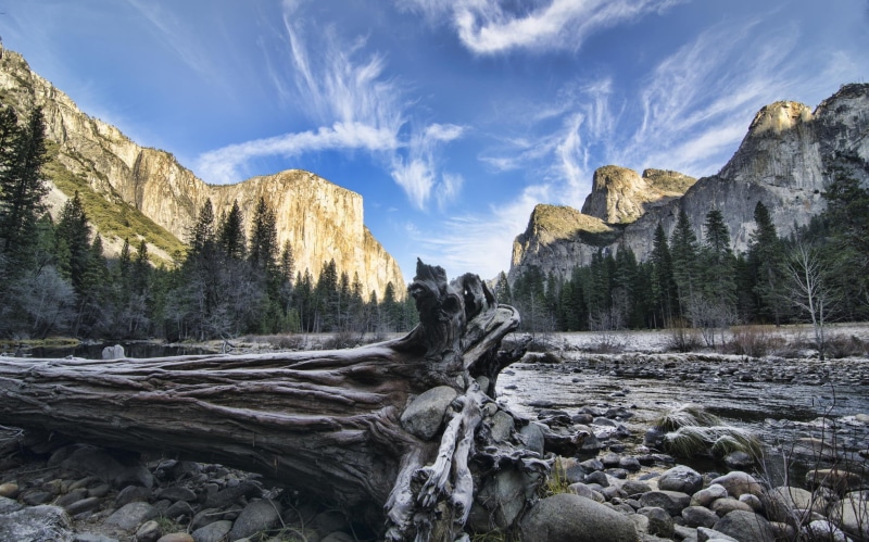 rock formation, Yosemite National Park, eroded, mountain, nature, no people, formation, land, beauty in nature, flowing water, branch, sky, stones, 1080P